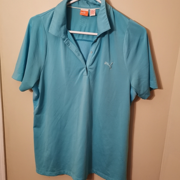 PUMA Blue Polo Sport Shirt LIKE NEW Large - Picture 3 of 11